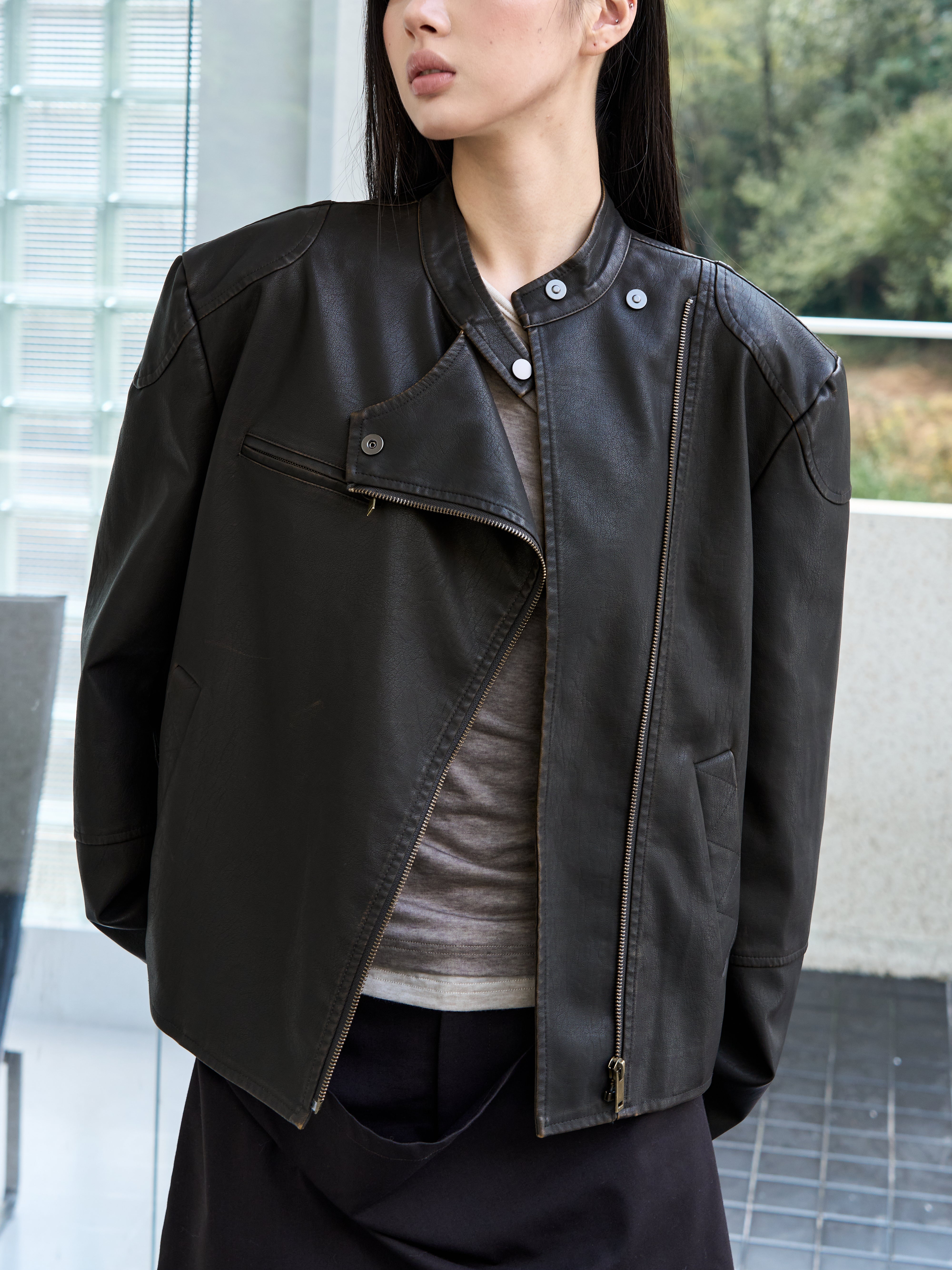 Asymmetric Rider jacket – MUTED