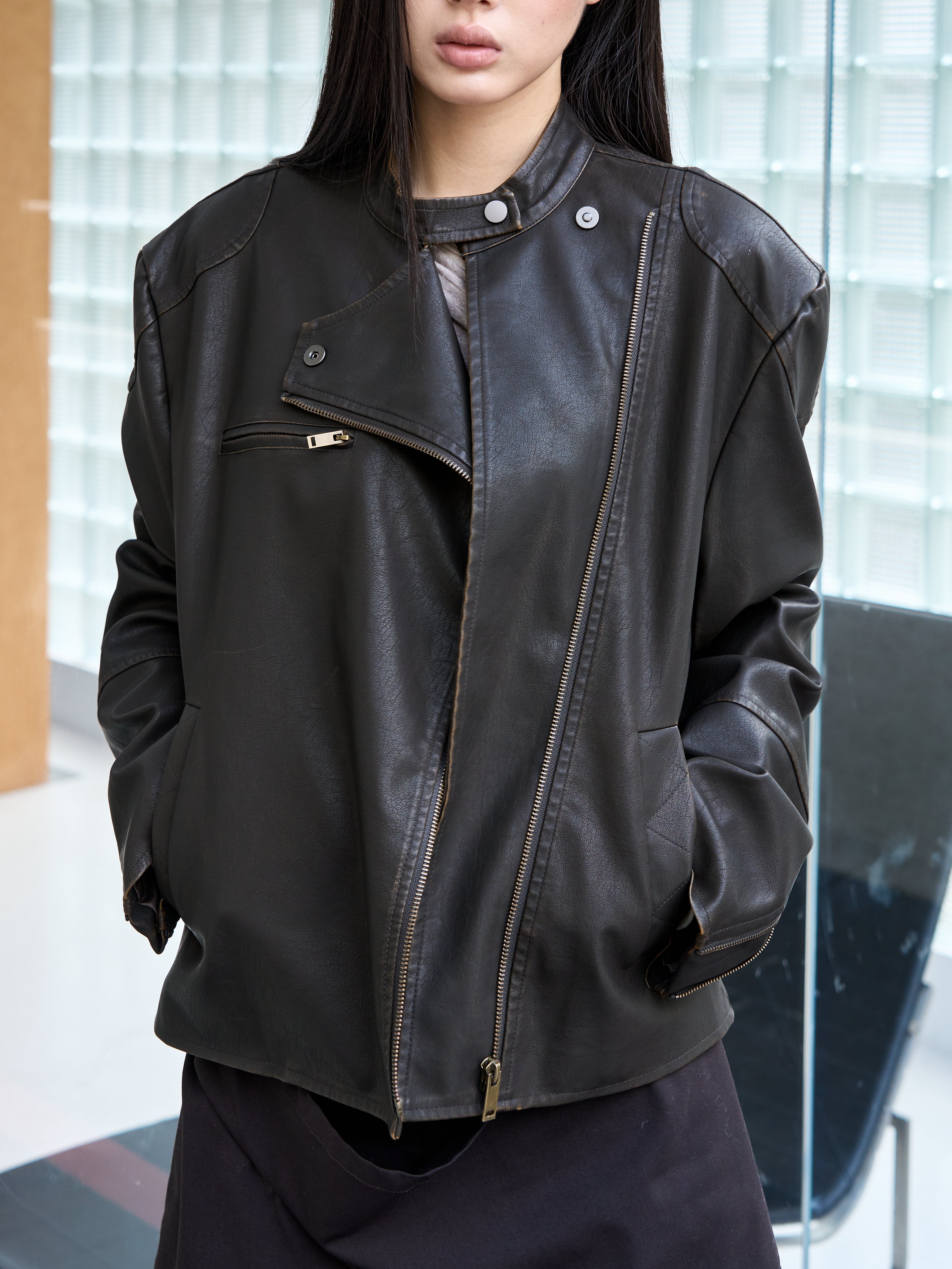 Asymmetric Rider jacket – MUTED