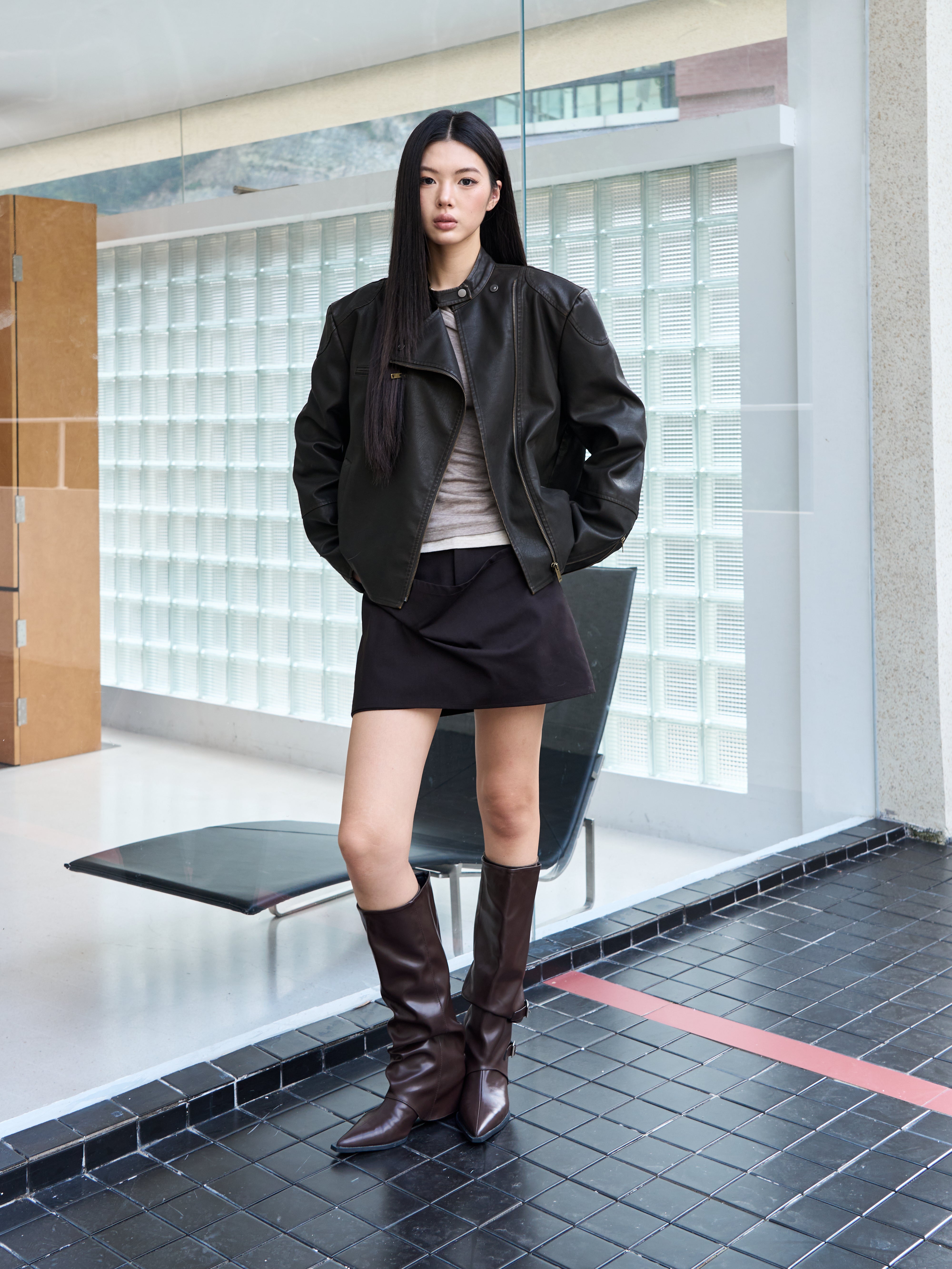 ジャケット・アウター flareup Asymmetrical Biker Jacket MUSINSA公式 | FLAREUP Asymmetrical Biker Jacket (FL-047_Black)