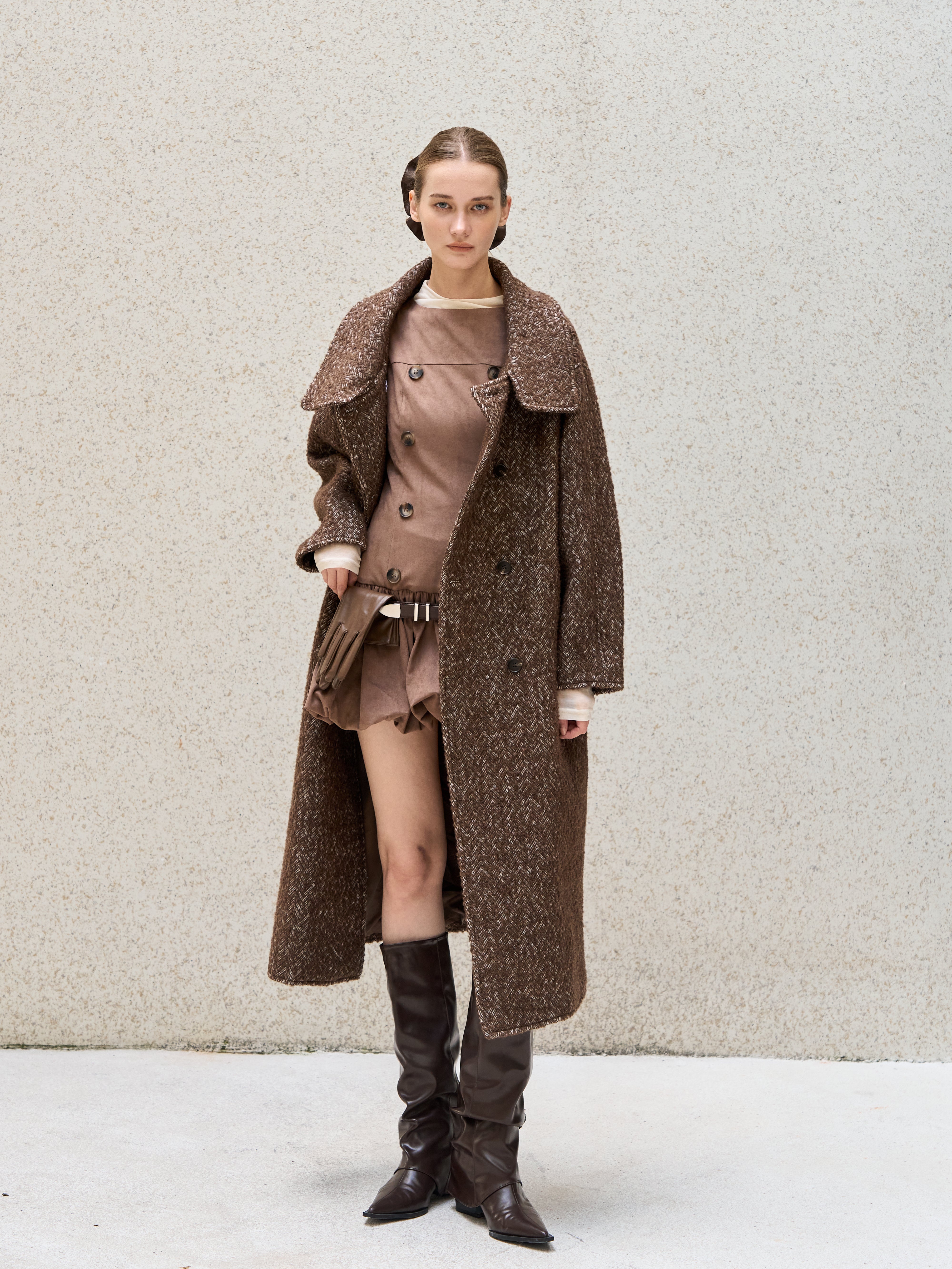 Heritage Herringbone Long Coat