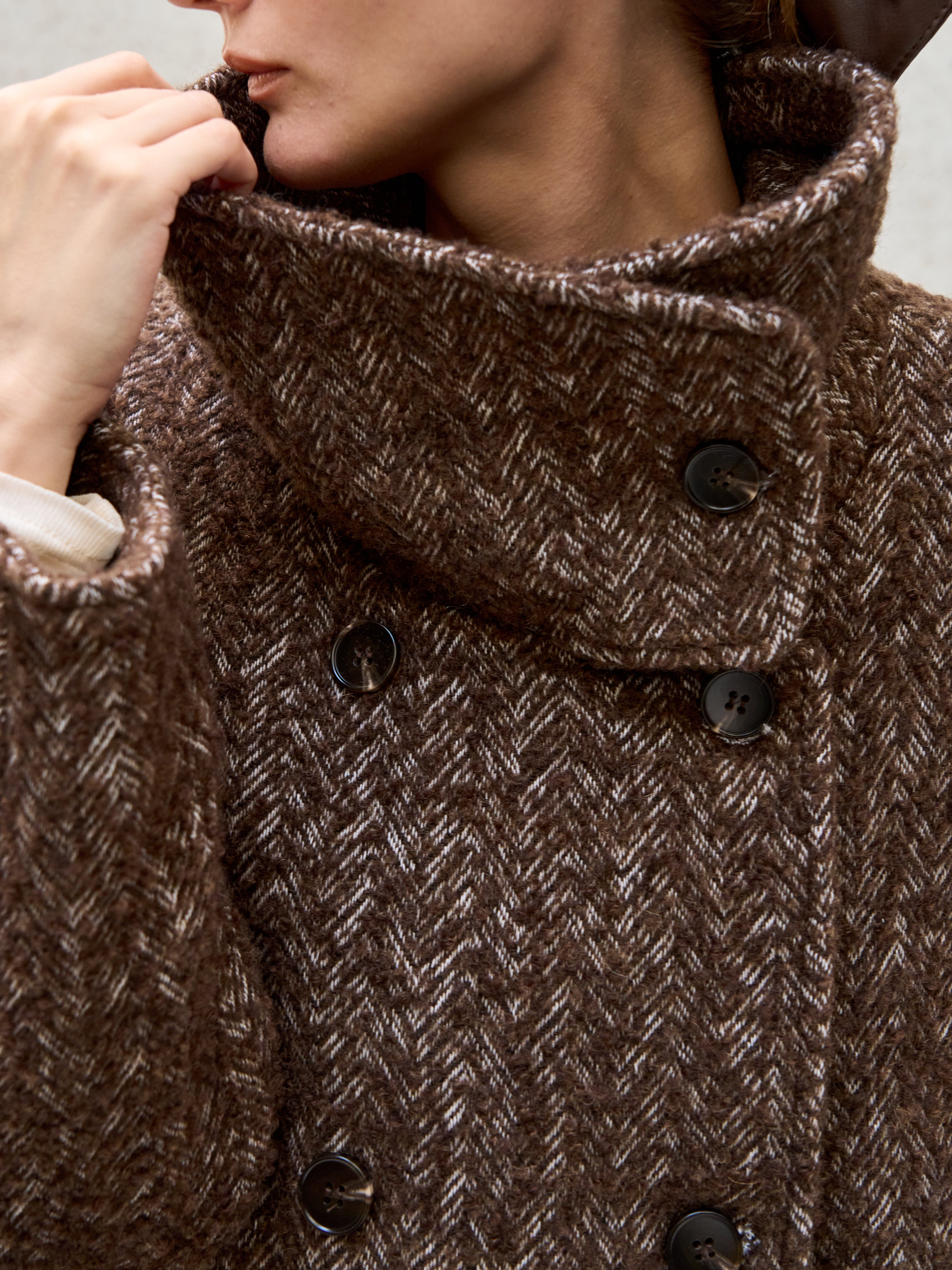 Heritage Herringbone Long Coat