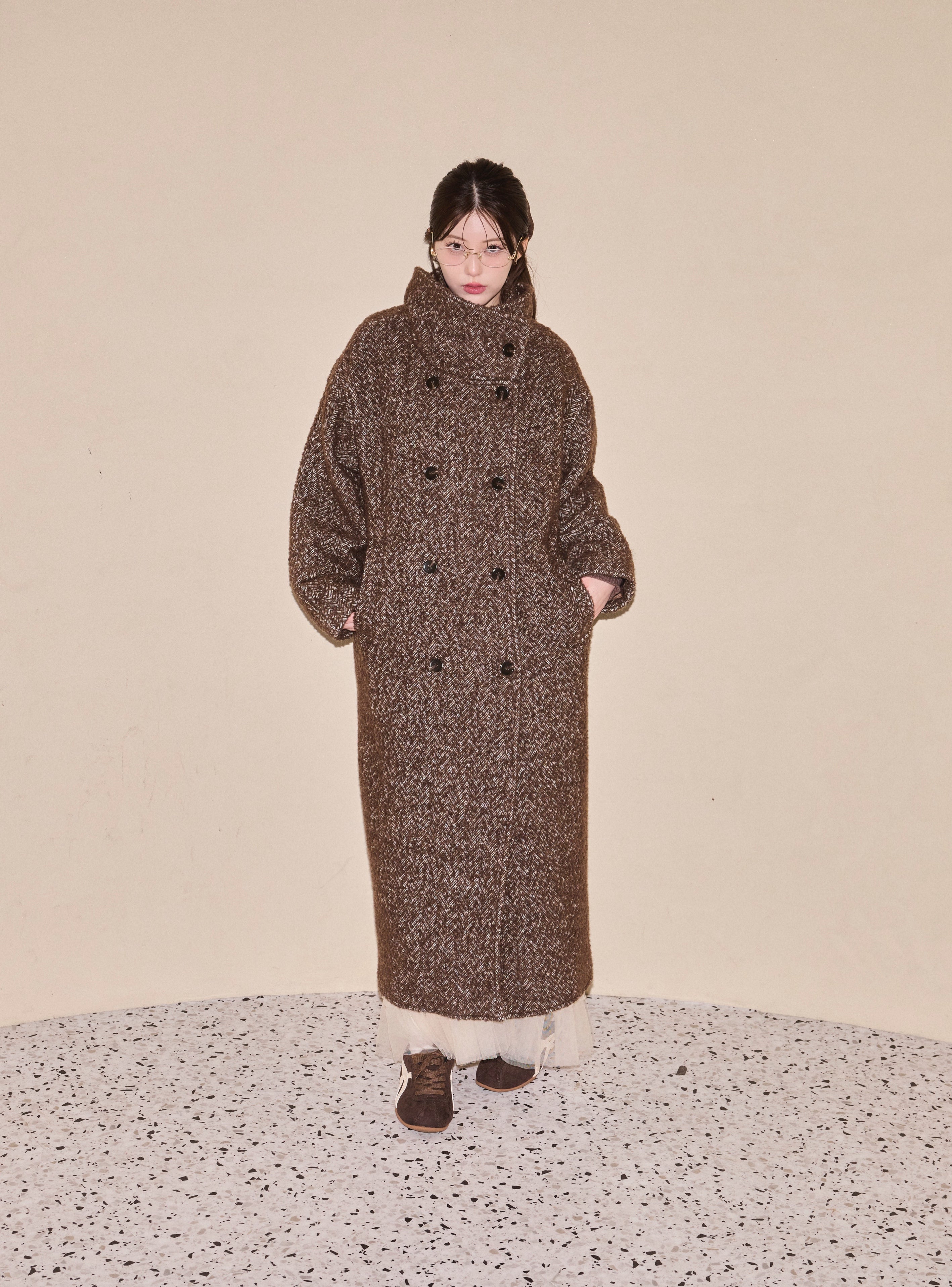 Heritage Herringbone Long Coat